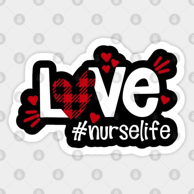 Love Life Flannel Heart Nurse Life Sticker by creative